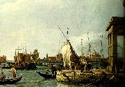 antonio canaletto vy fran tullhuskajen i venedig oil on canvas